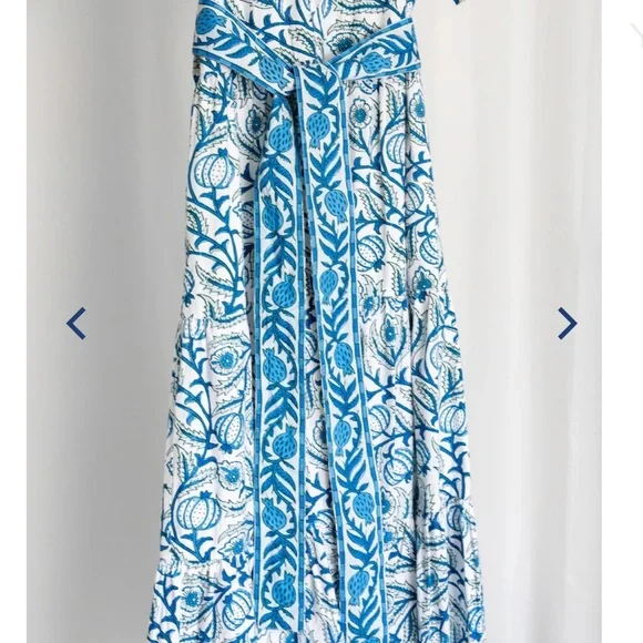 Erica Wilson Nantucket XS Pomegranate Print Maxi or Midi Long Dress - Picture 8 of 11